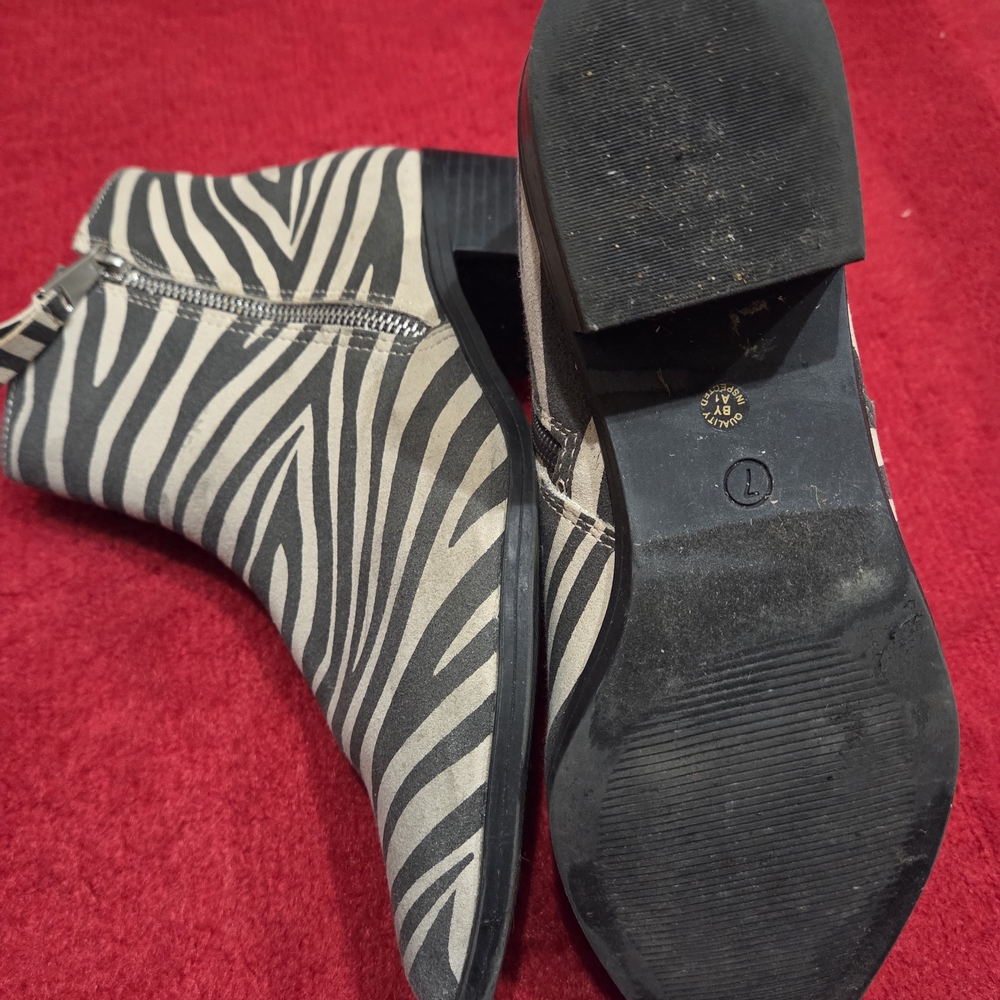 Zebra Print Ankle Boots